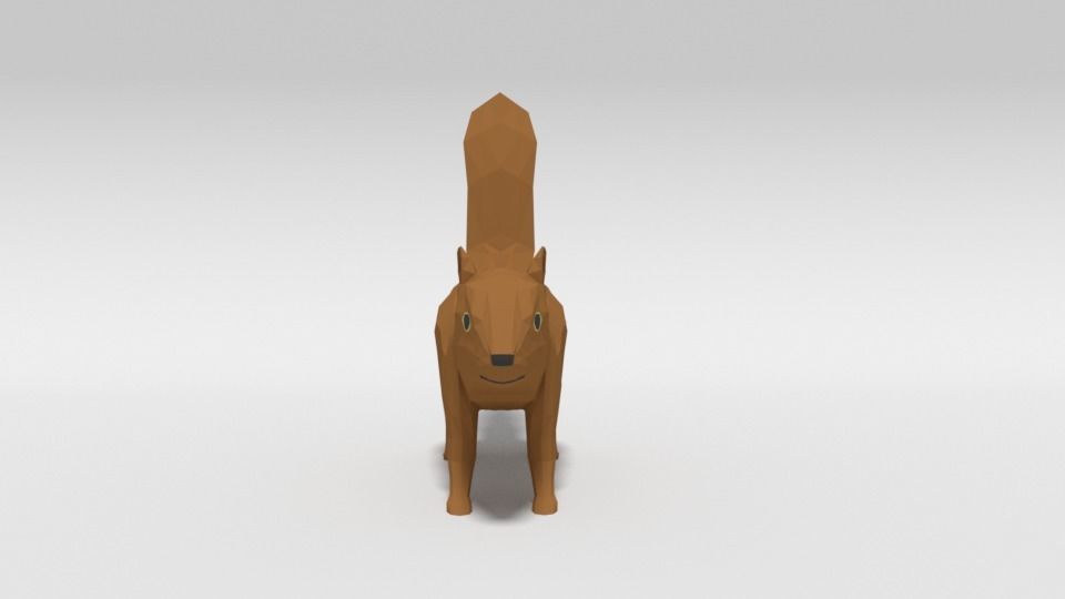 Low Poly Cartoon Squirrel Low-poly 3D model_1