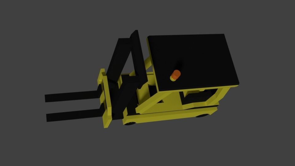 Low Poly Forklift 3D model_4