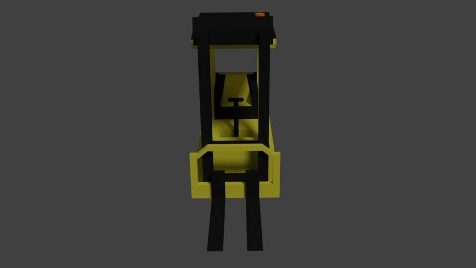 Low Poly Forklift 3D model_2