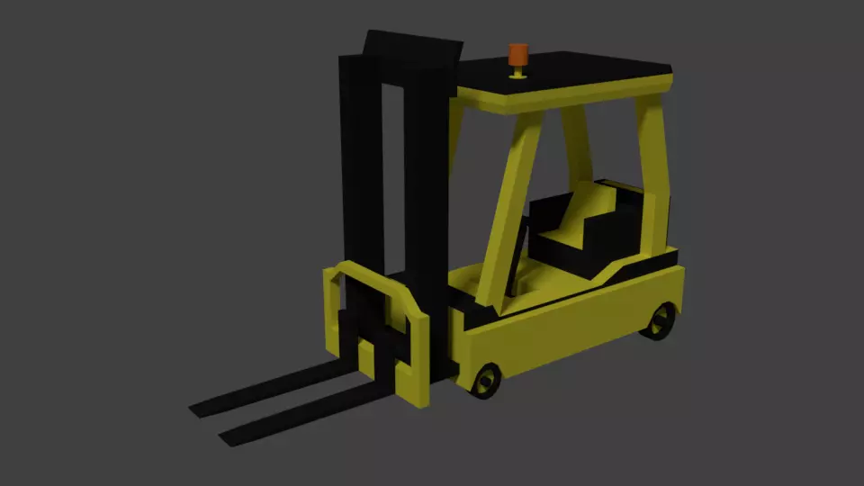 Low Poly Forklift 3D model_0