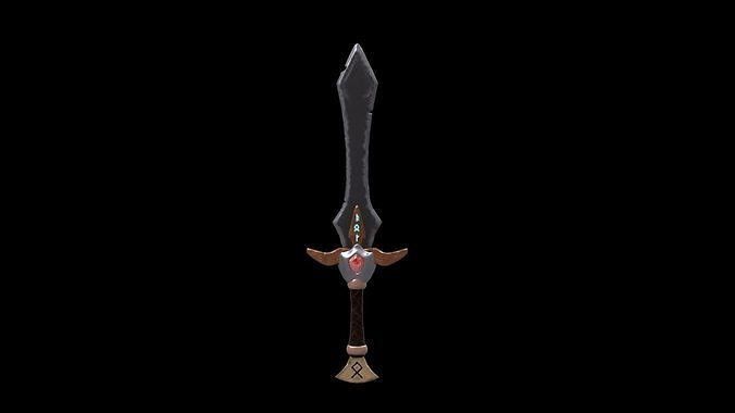 Stylized sword Low-poly 3D model