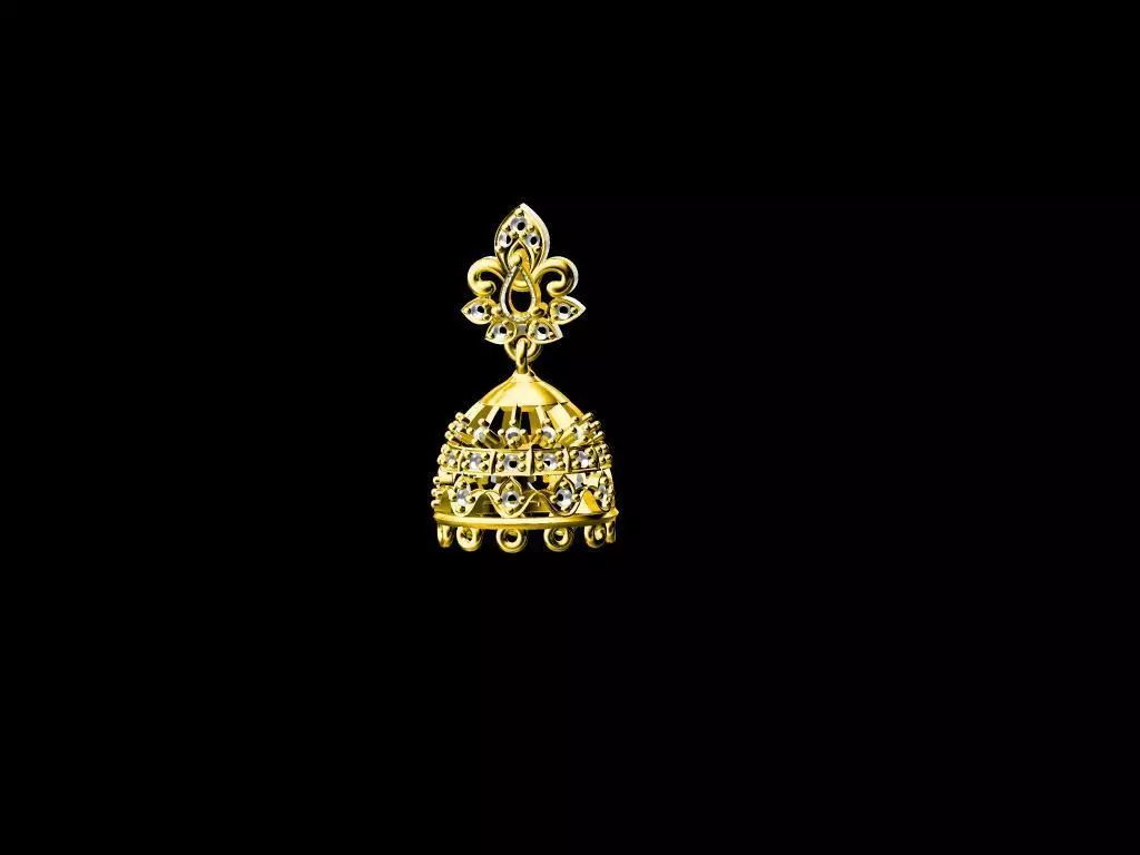 JHUMKA indian with diamonds 3D model_0