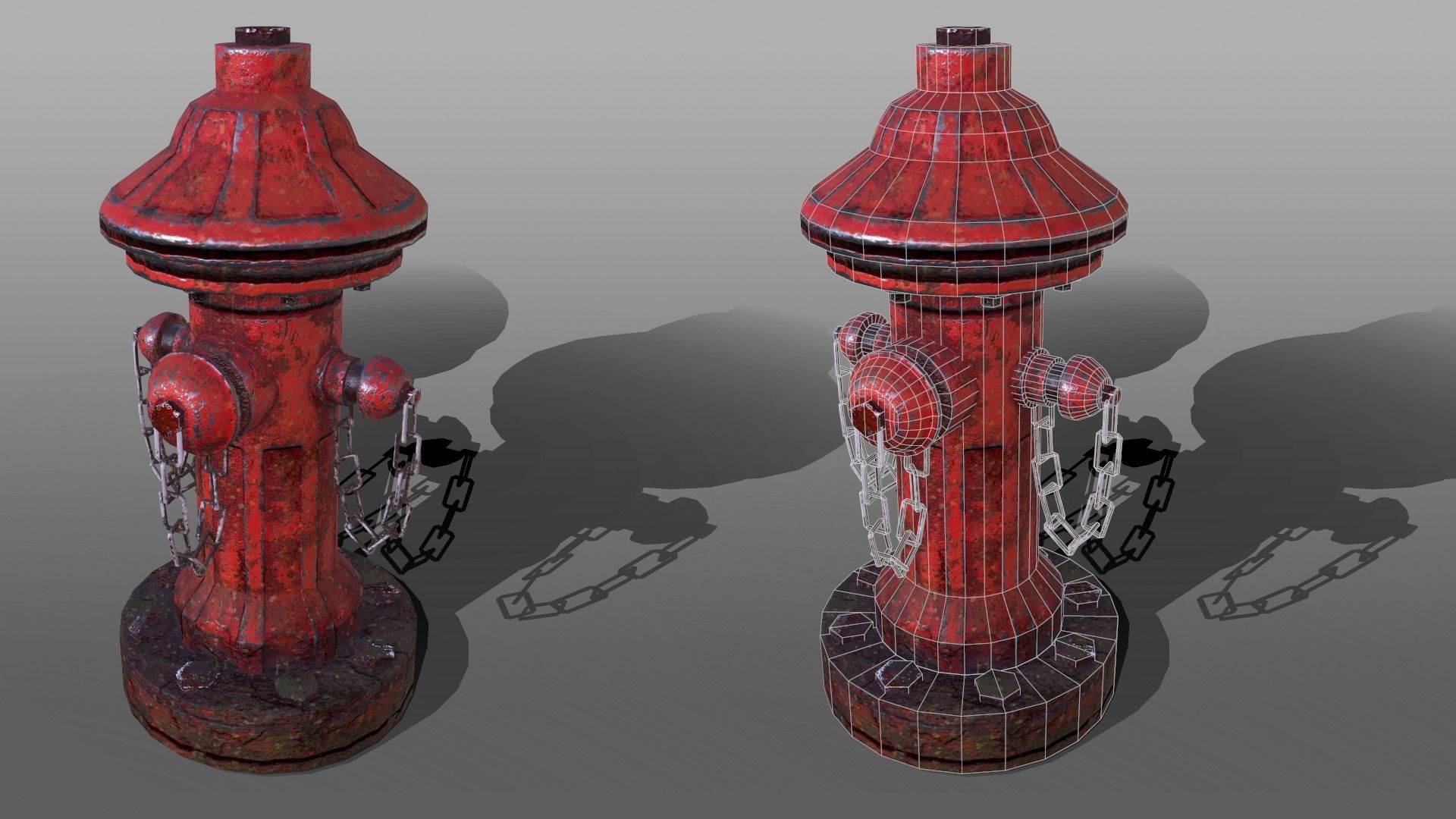 Fire Hydrant Low-poly 3D model_2