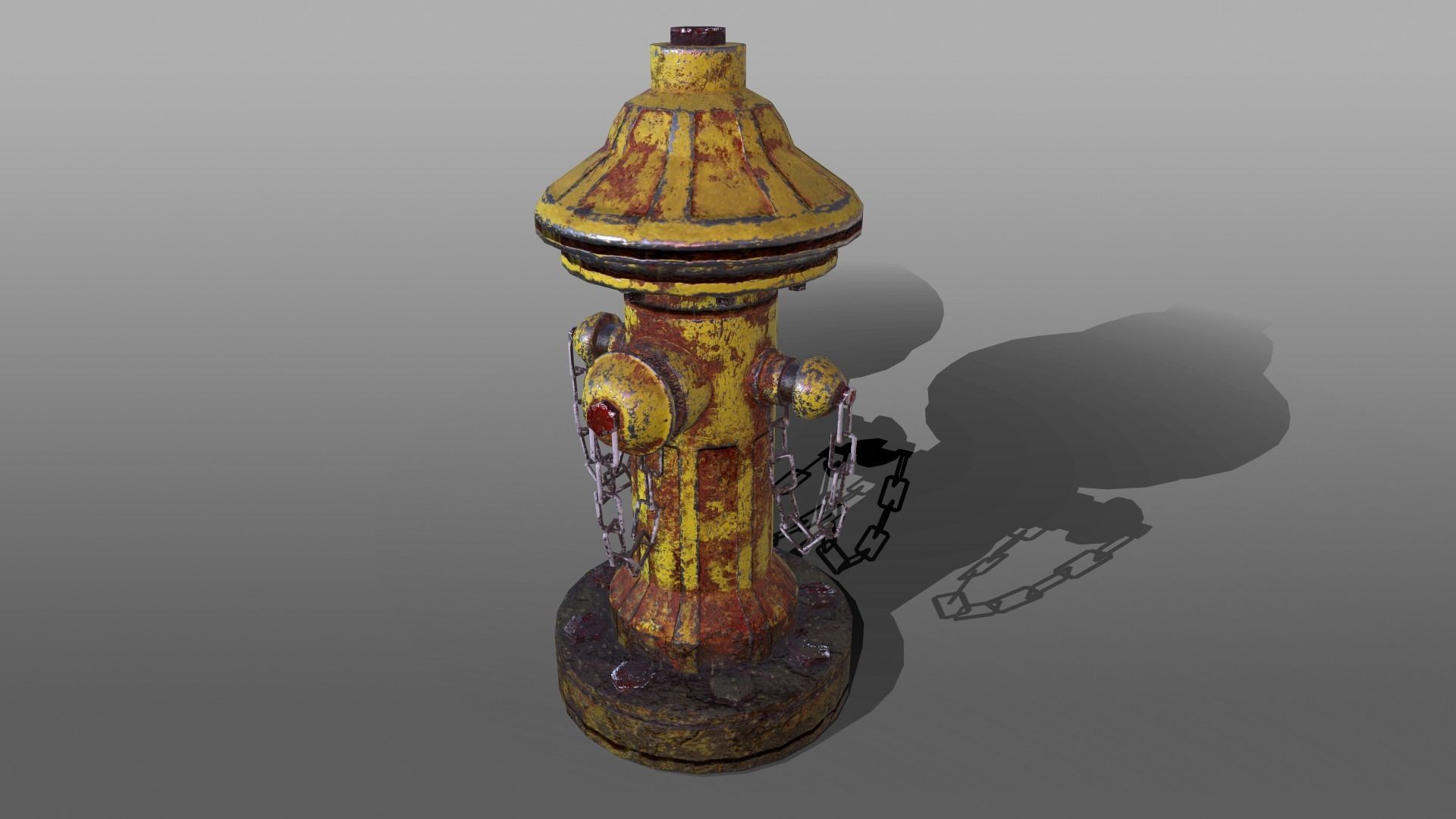 Fire Hydrant Low-poly 3D model_3