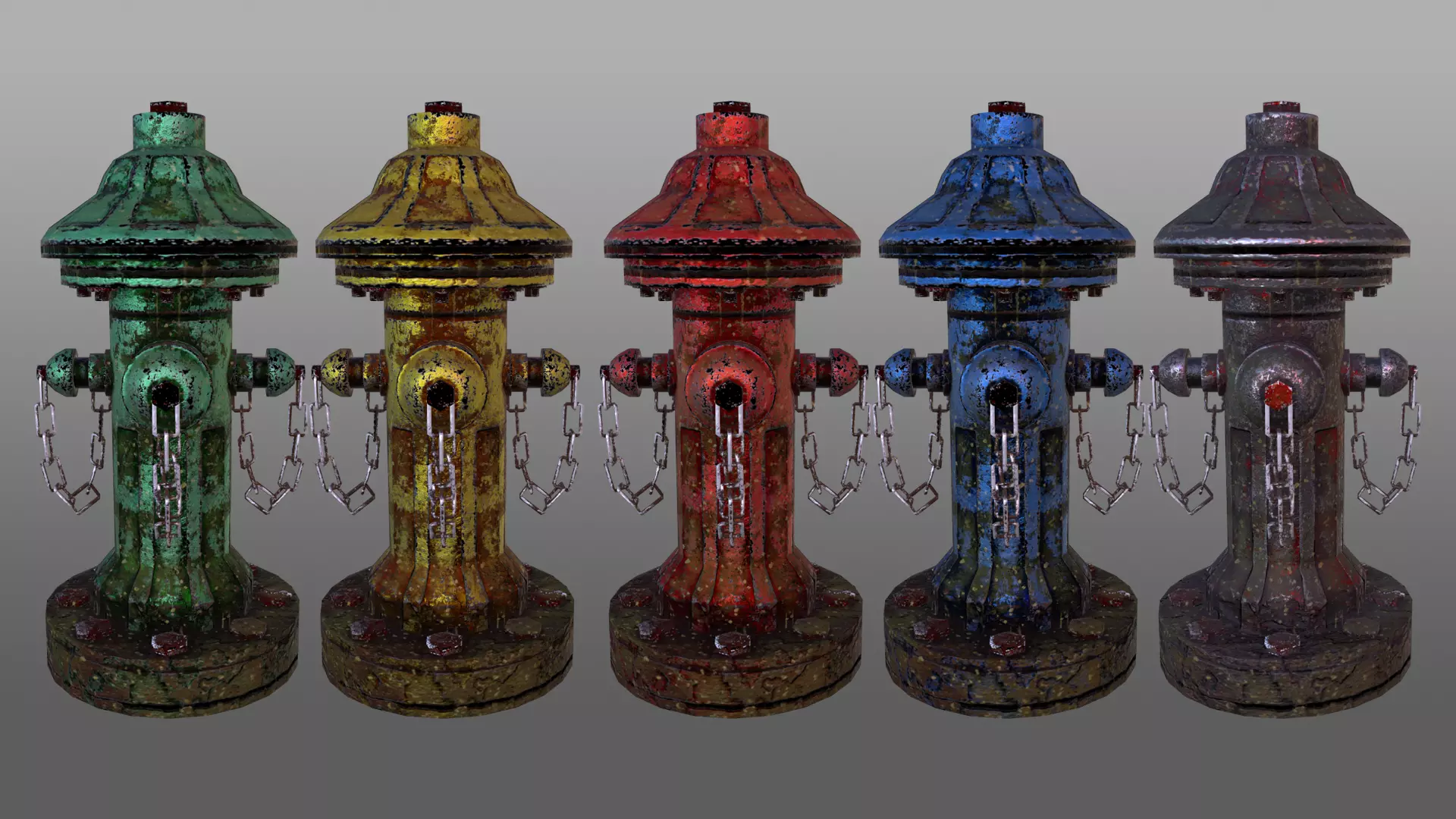 Fire Hydrant Low-poly 3D model_0