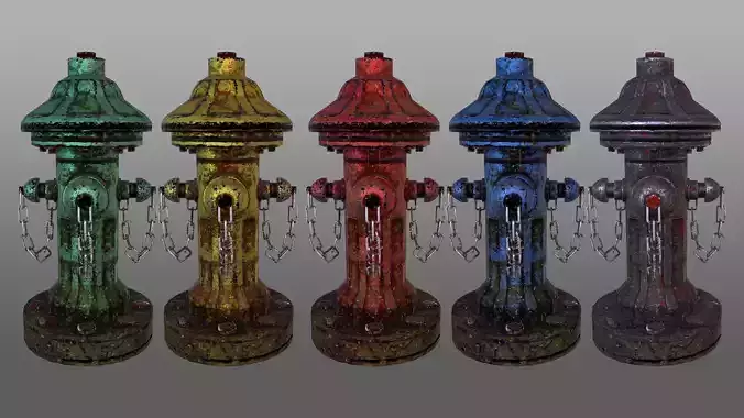 Fire Hydrant Low-poly 3D model Fire Hydrant Low-poly 3D model