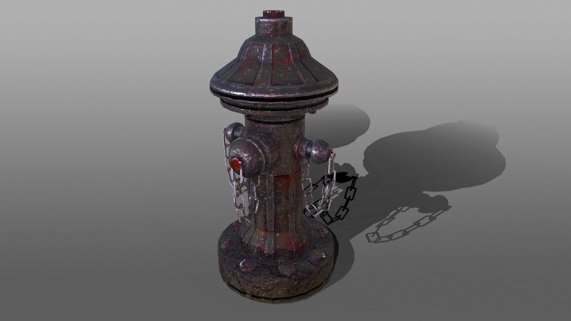 Fire Hydrant Low-poly 3D model_4
