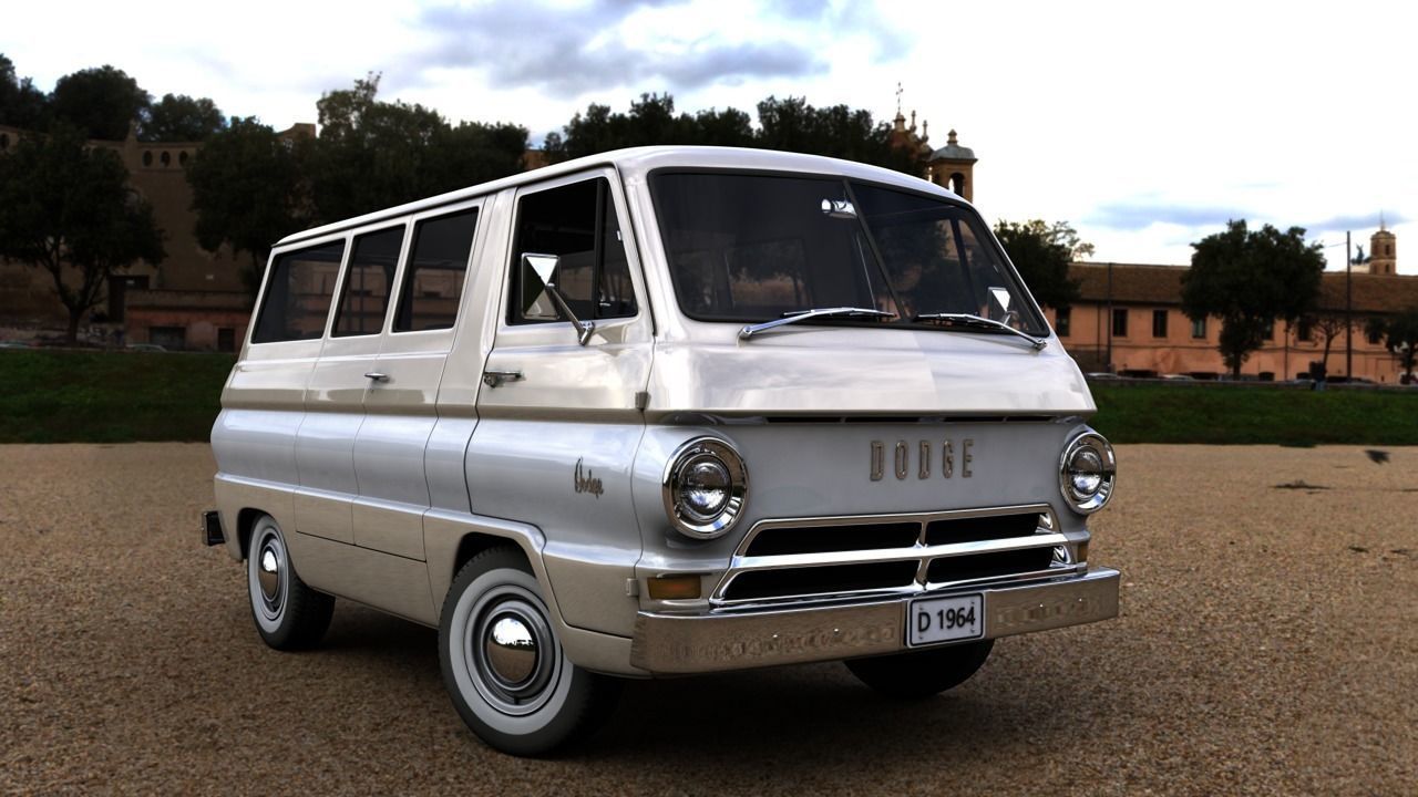 DODGE A100 COMPACT WINDOW  1964 3D model_3