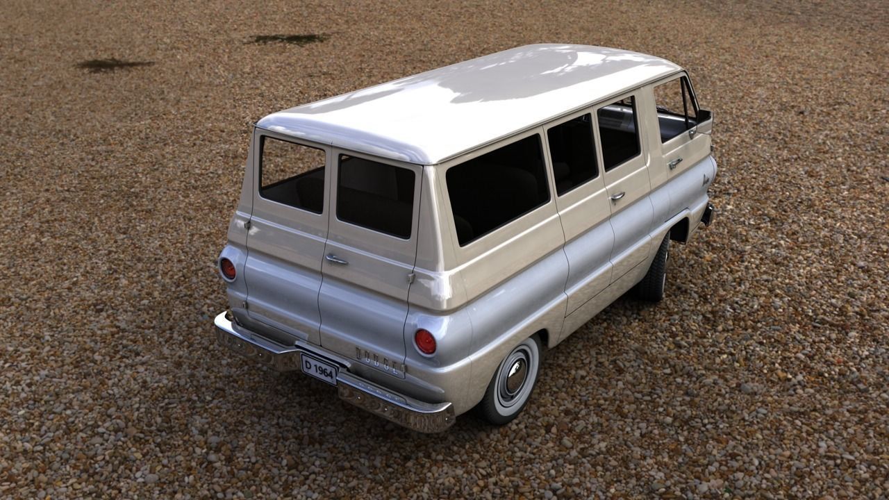 DODGE A100 COMPACT WINDOW  1964 3D model_2