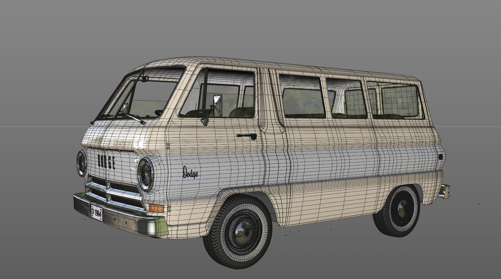 DODGE A100 COMPACT WINDOW  1964 3D model_9