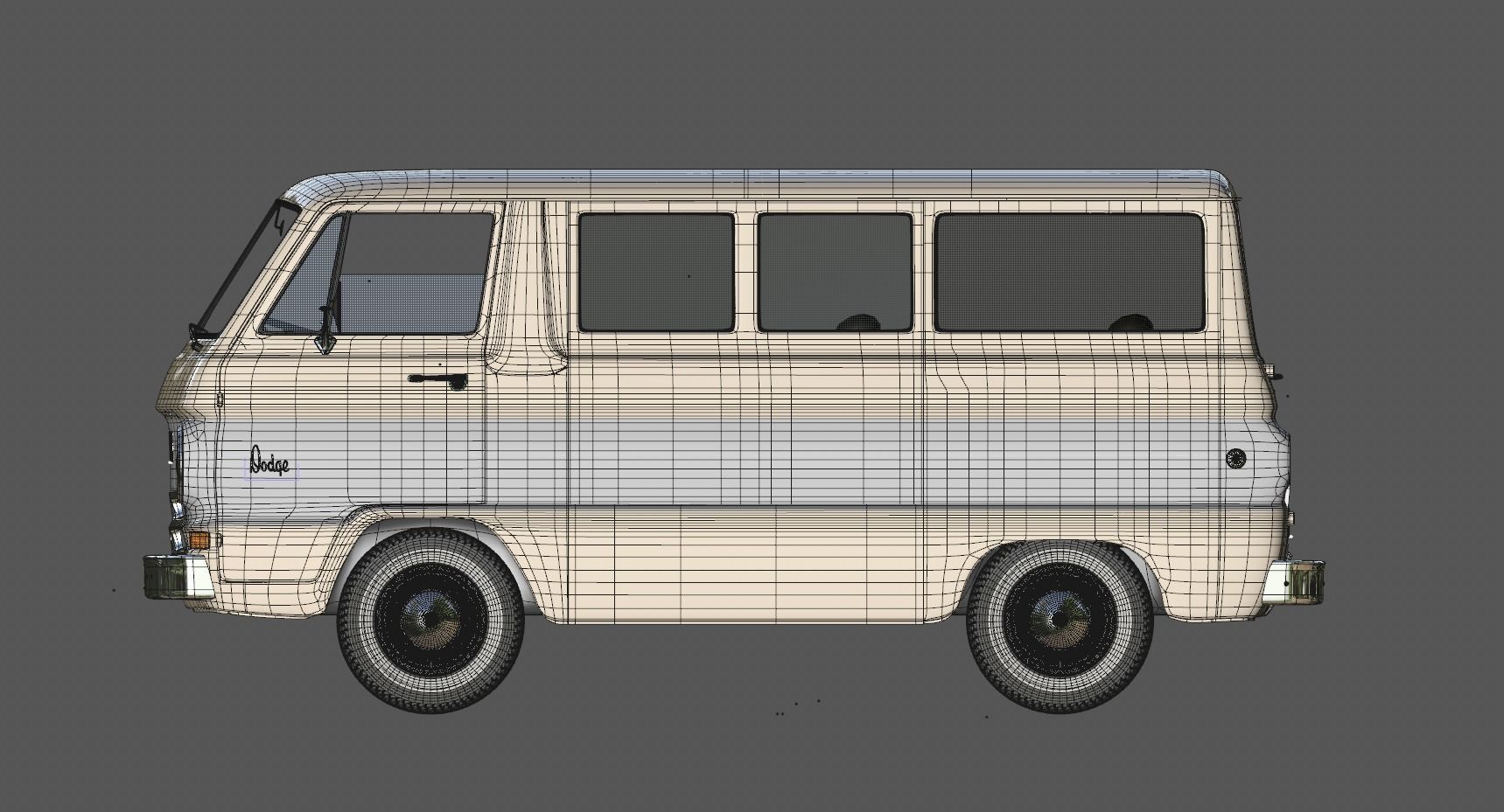 DODGE A100 COMPACT WINDOW  1964 3D model_8