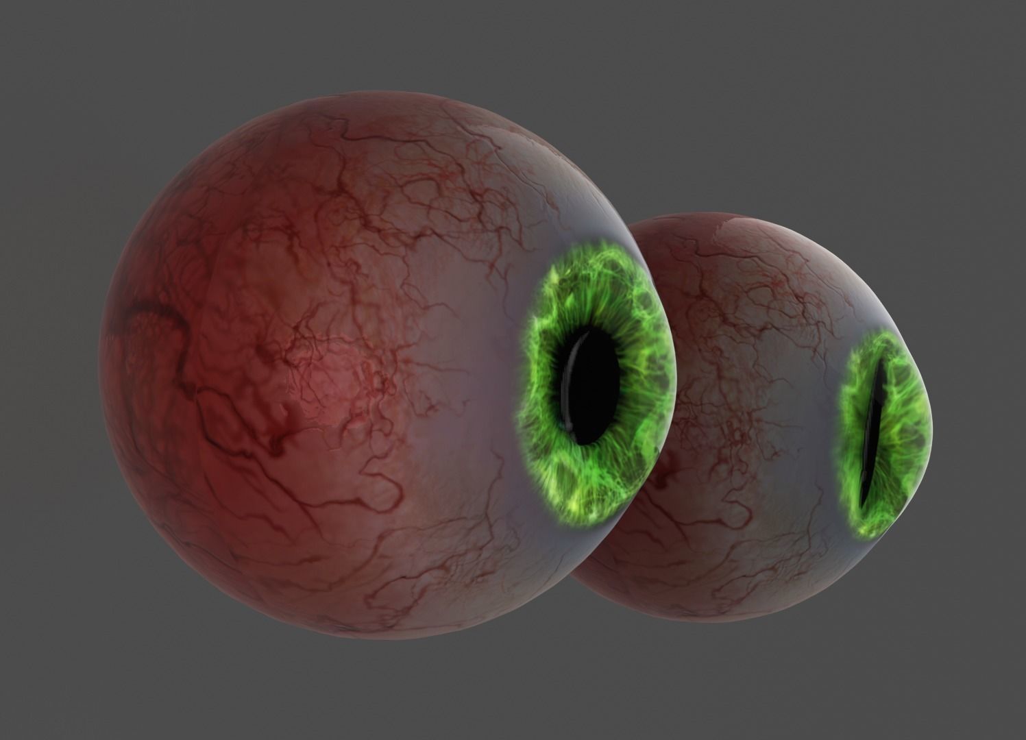 Eyes of man and cat 3D model_2