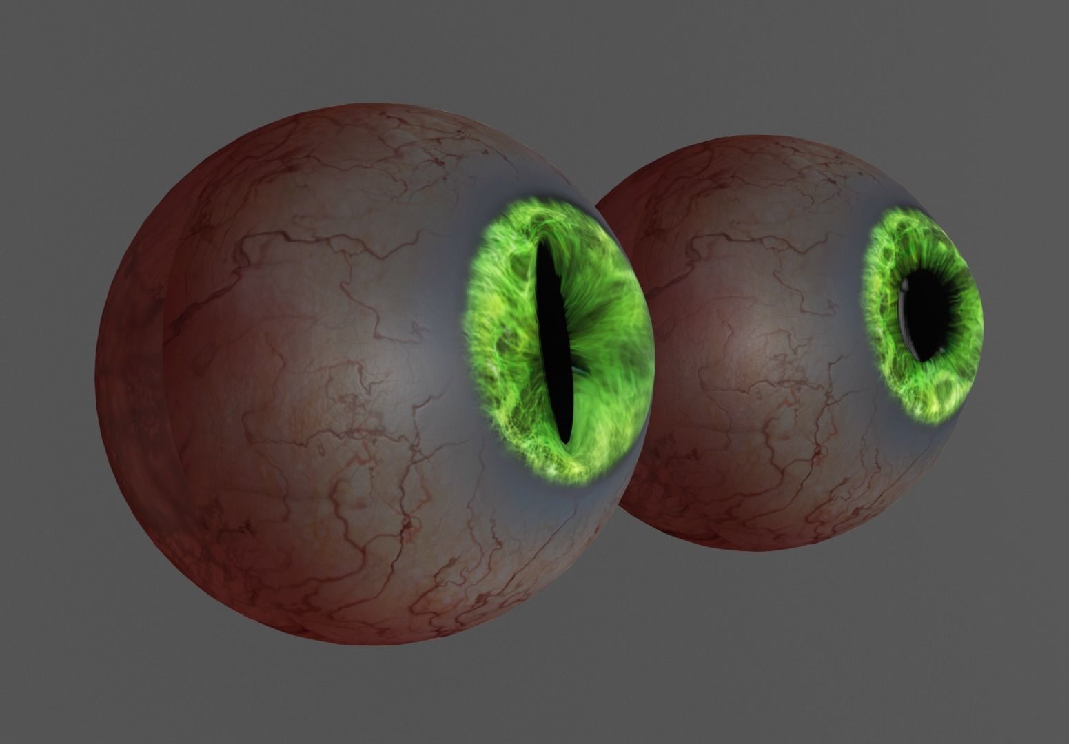 Eyes of man and cat 3D model_1