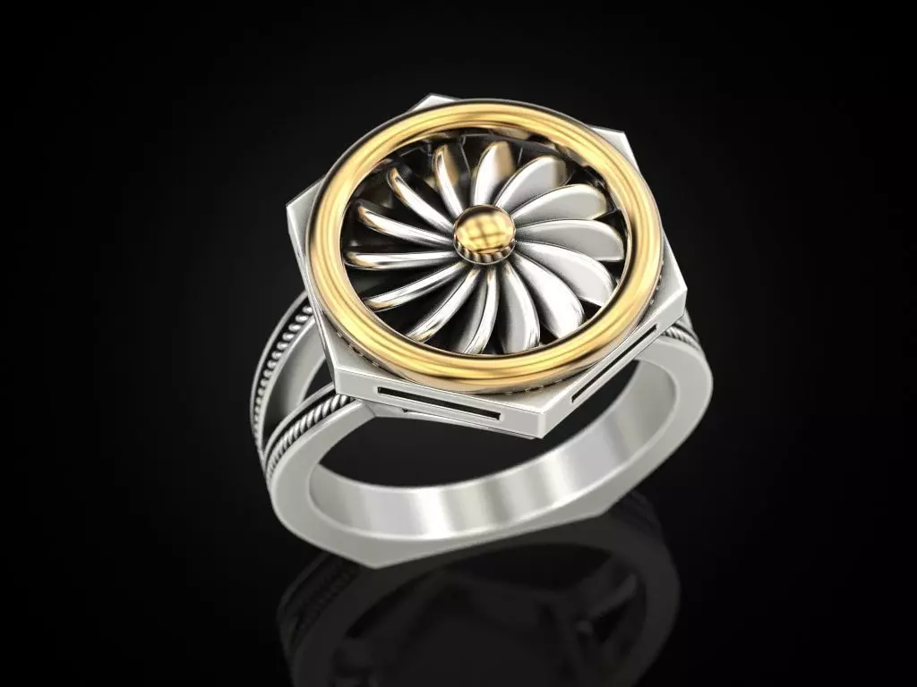 Ring turbine in nut 3D print model_0