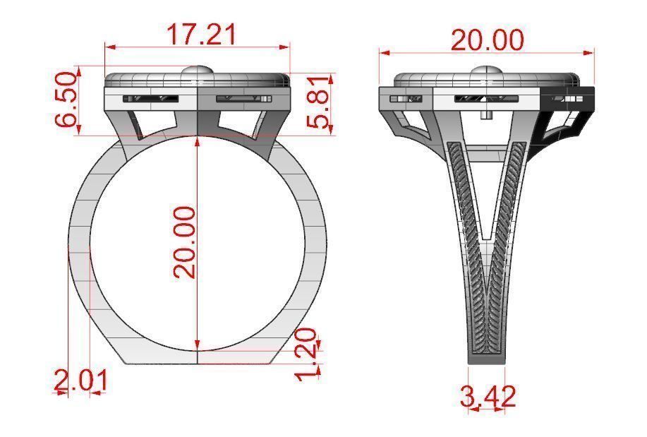 Ring turbine in nut 3D print model_10