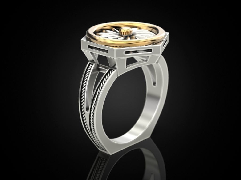 Ring turbine in nut 3D print model_5