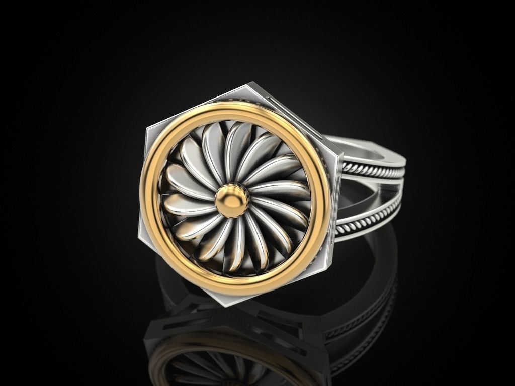 Ring turbine in nut 3D print model_2