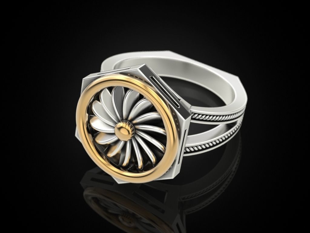 Ring turbine in nut 3D print model_1