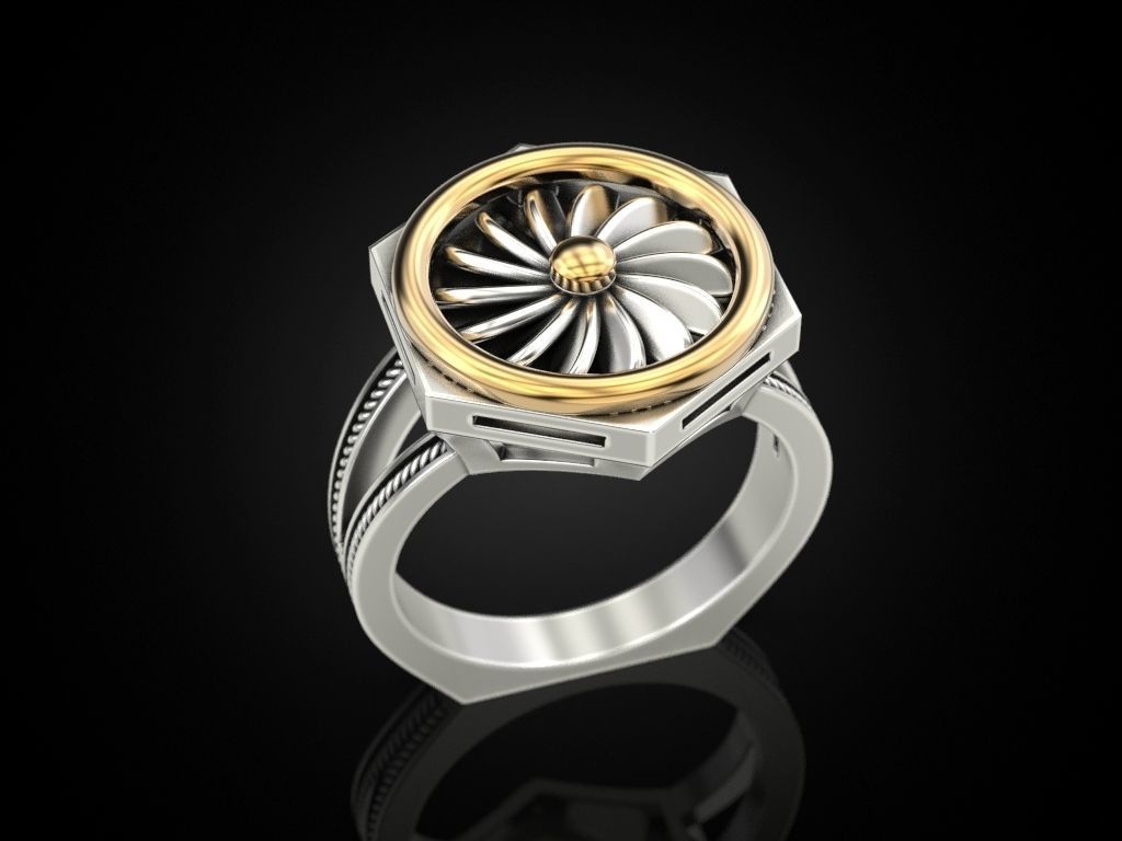 Ring turbine in nut 3D print model_4