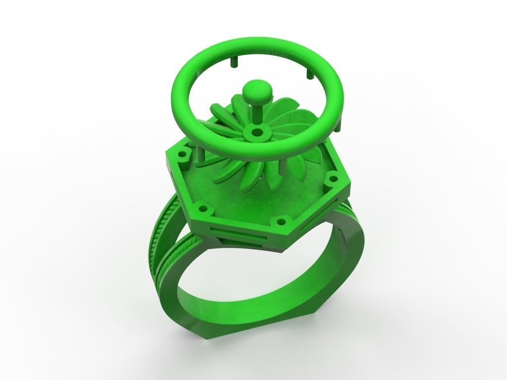 Ring turbine in nut 3D print model_9