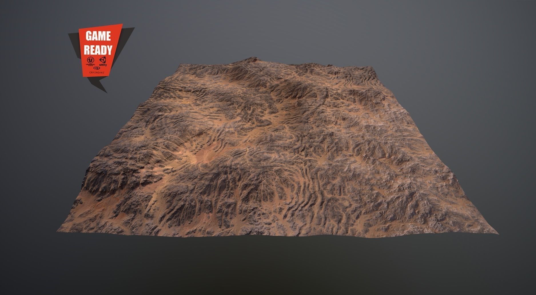 Arid Land PBR GameReady Low-poly 3D model_1