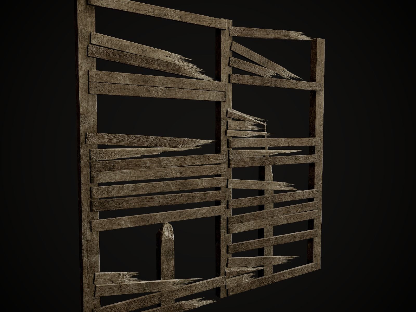 Wooden Planks and Beams Gameready Lowpoly set Free low-poly 3D model_4
