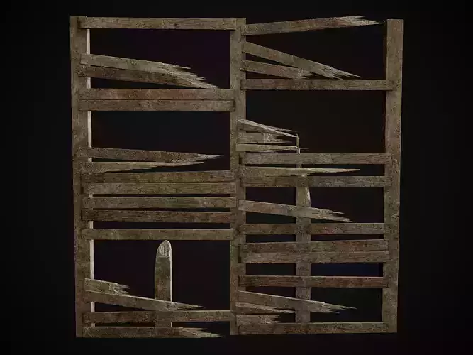 Wooden Planks and Beams Gameready Lowpoly set Low-poly 3D model