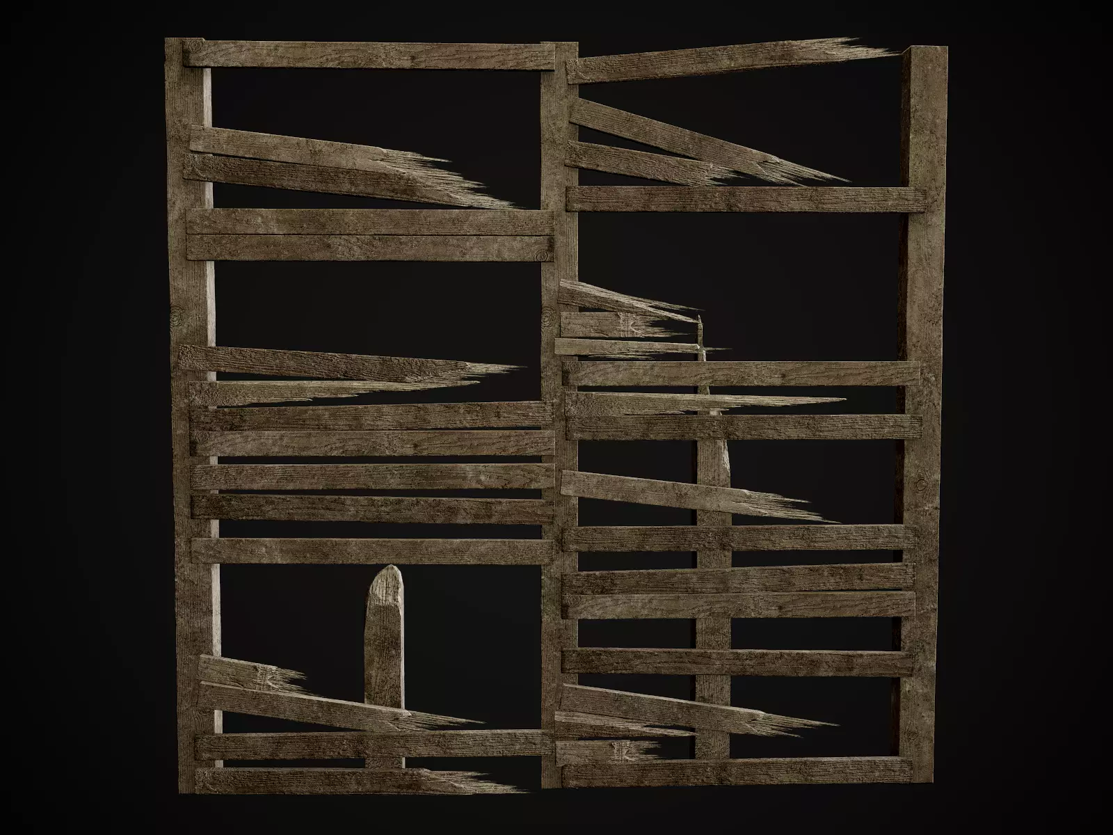 Wooden Planks and Beams Gameready Lowpoly set Free low-poly 3D model_0