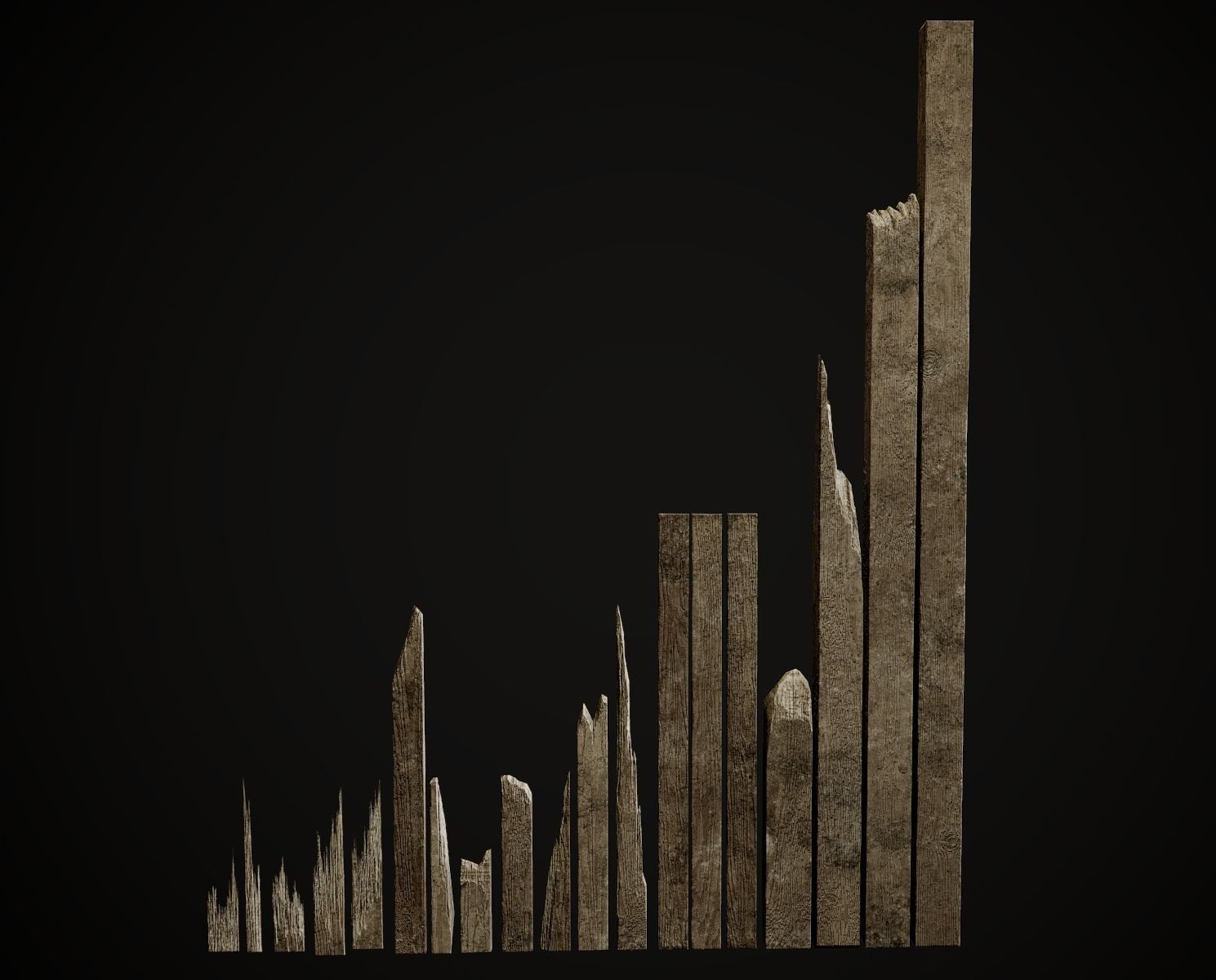 Wooden Planks and Beams Gameready Lowpoly set Free low-poly 3D model_5