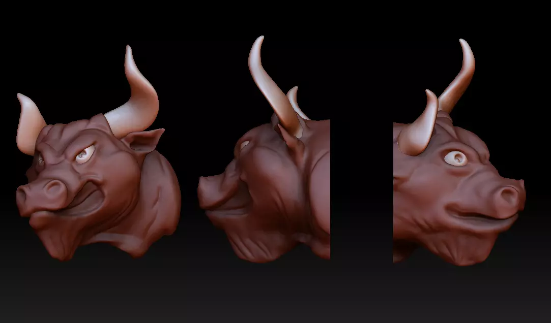 Bull head 3D print model_0