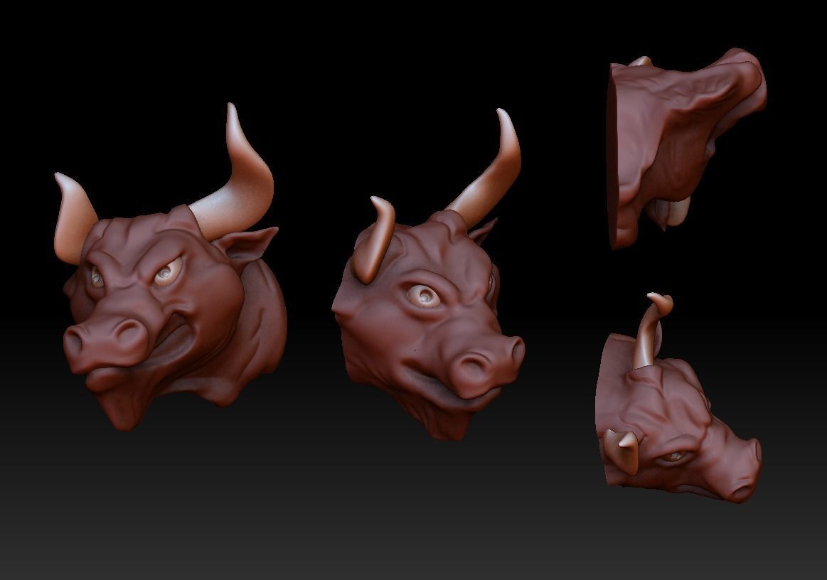 Bull head 3D print model_1