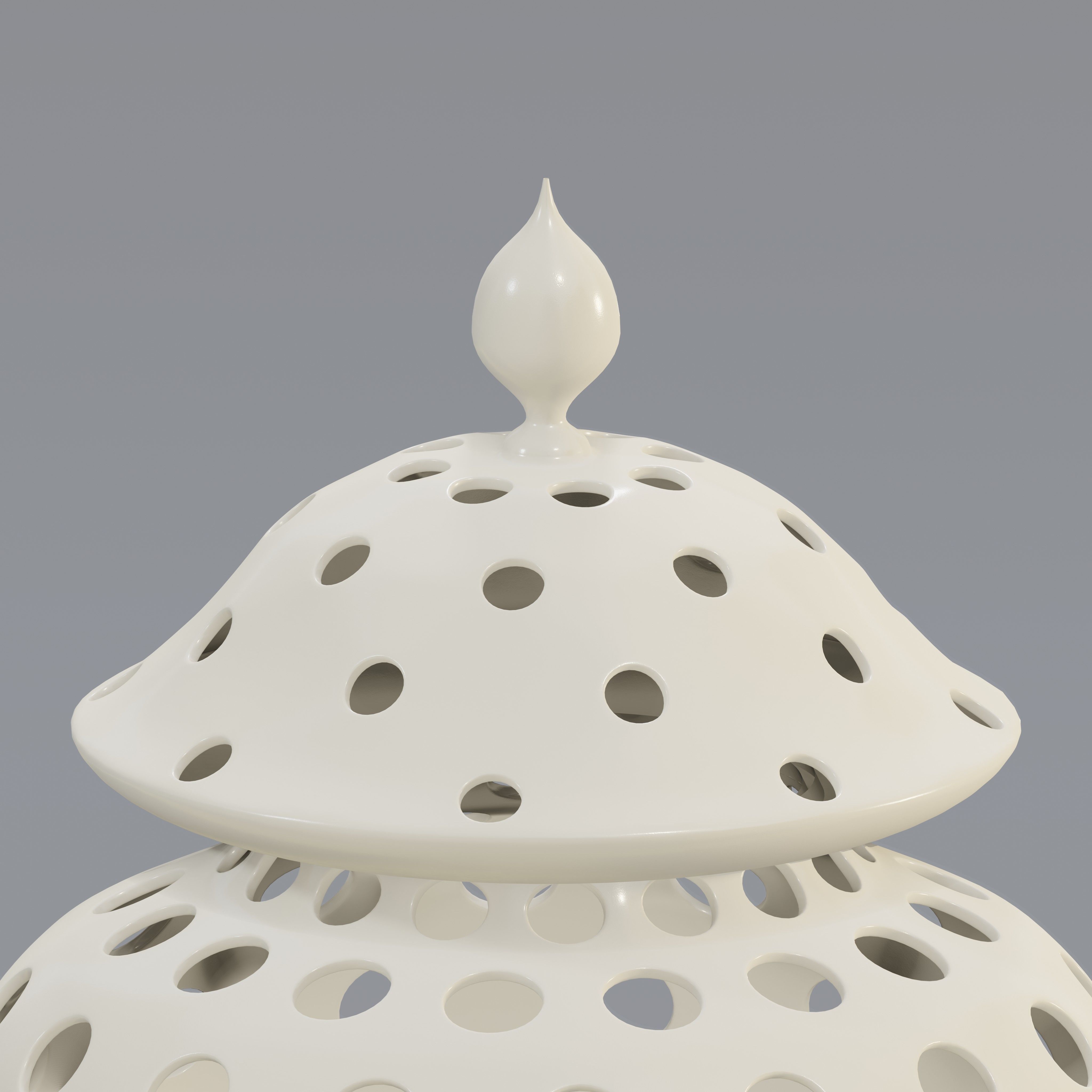 Arabic Pierced Ceramic Lantern 3D model_1