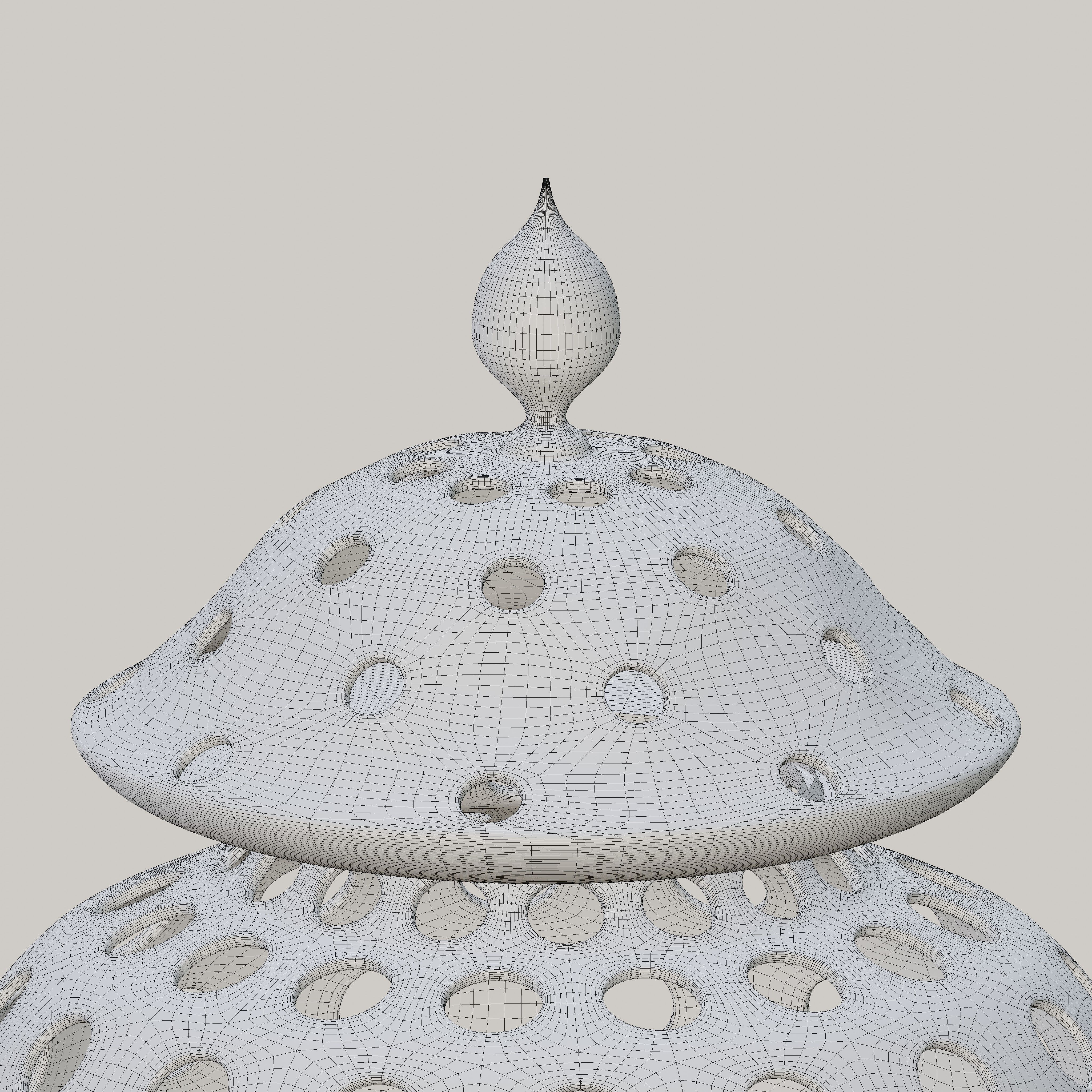 Arabic Pierced Ceramic Lantern 3D model_6