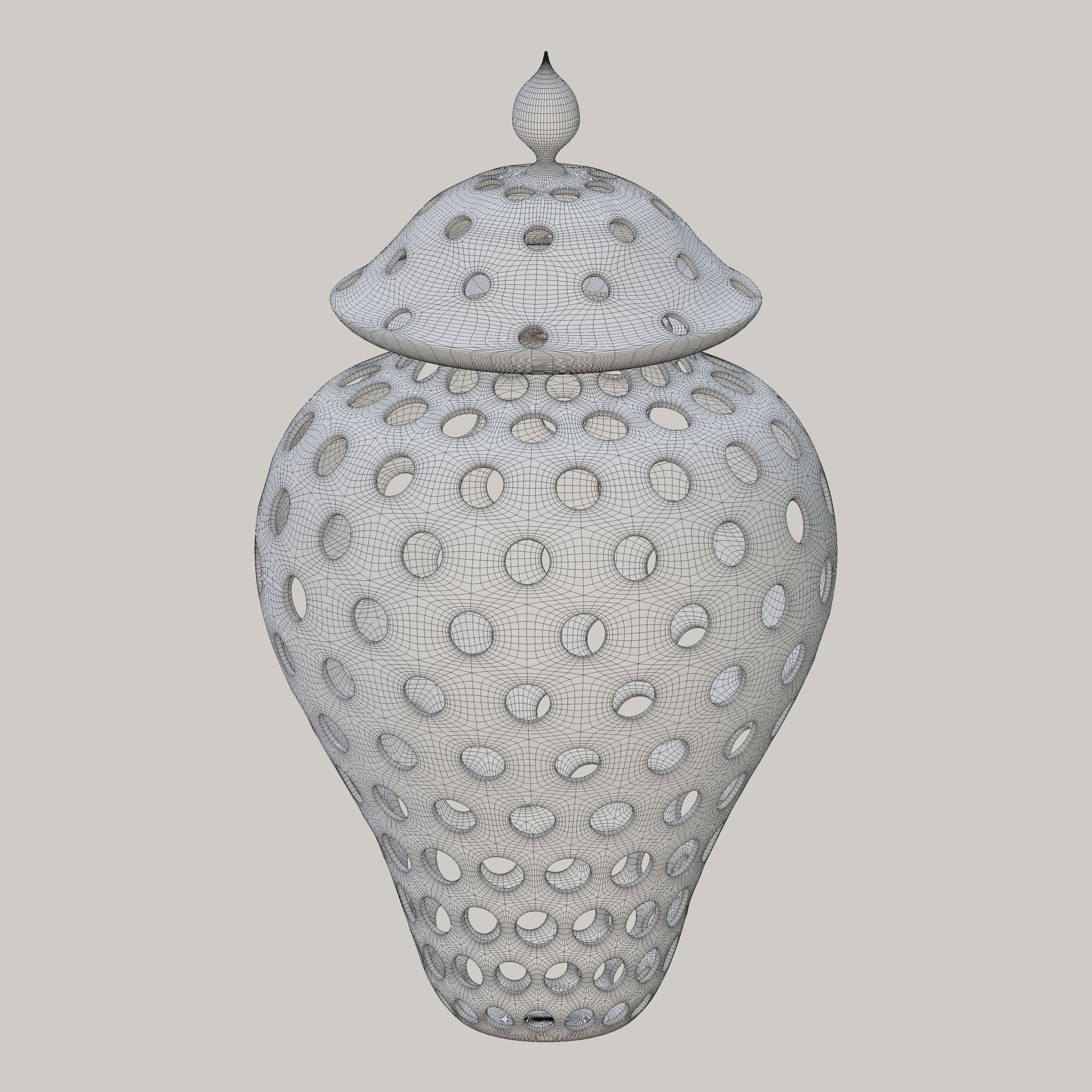 Arabic Pierced Ceramic Lantern 3D model_5