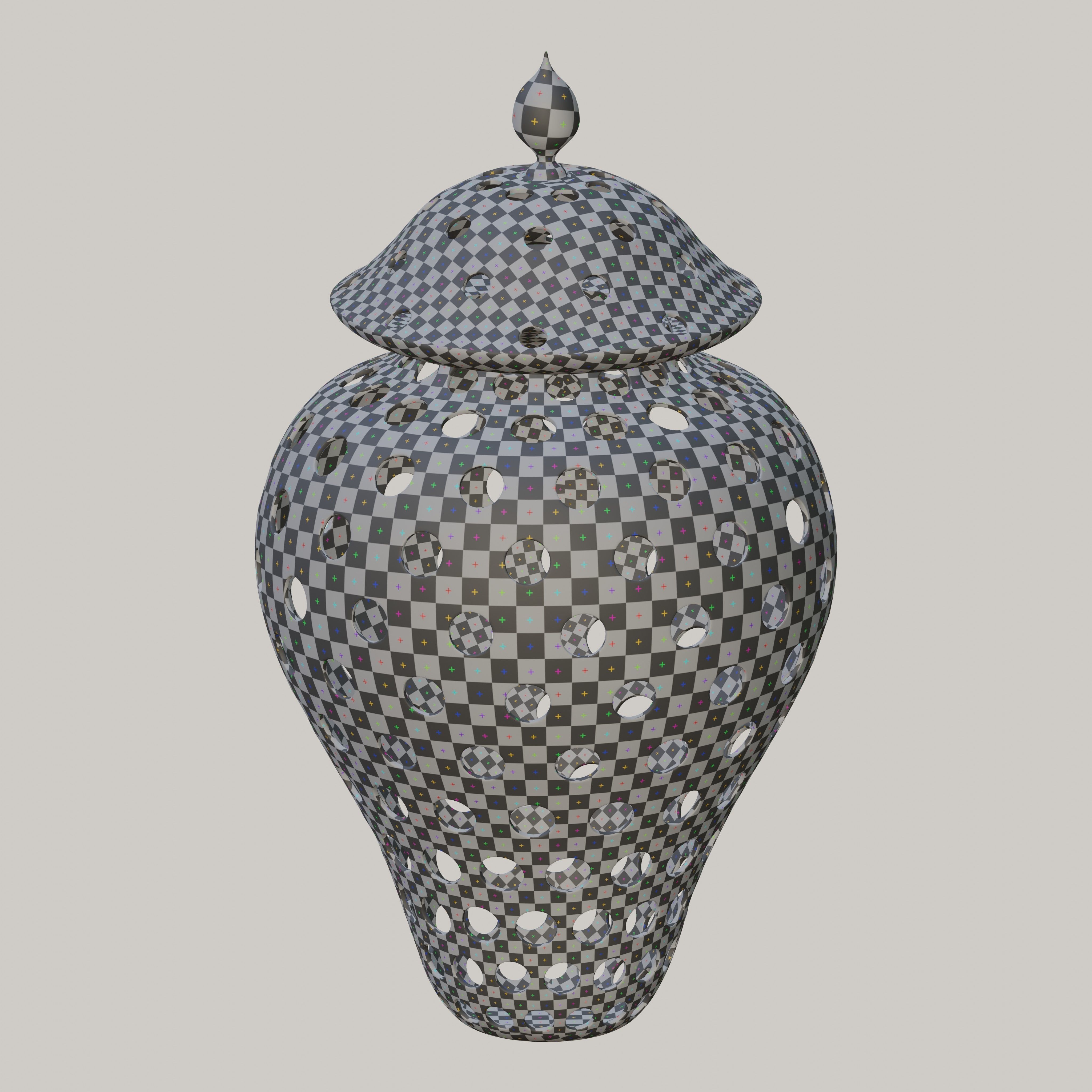 Arabic Pierced Ceramic Lantern 3D model_4