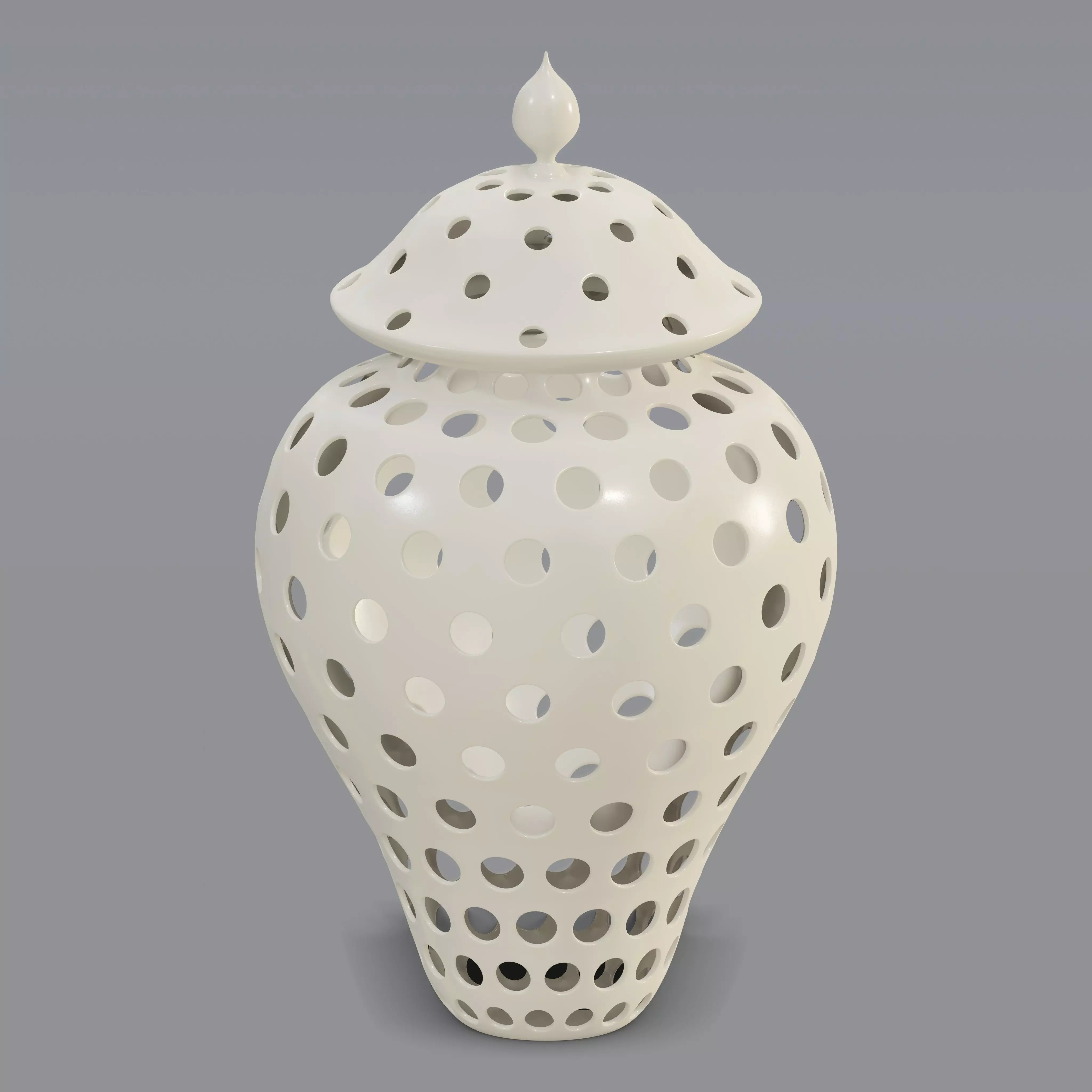 Arabic Pierced Ceramic Lantern 3D model_0