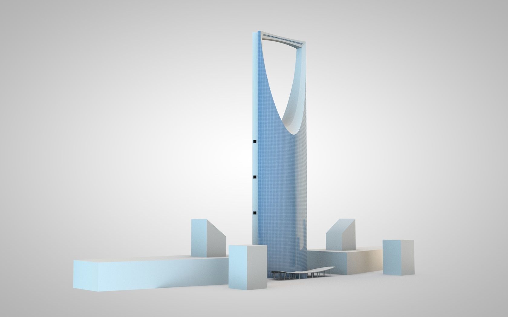 Riyadh Tower four seasons Riyadh Low-poly 3D model_7