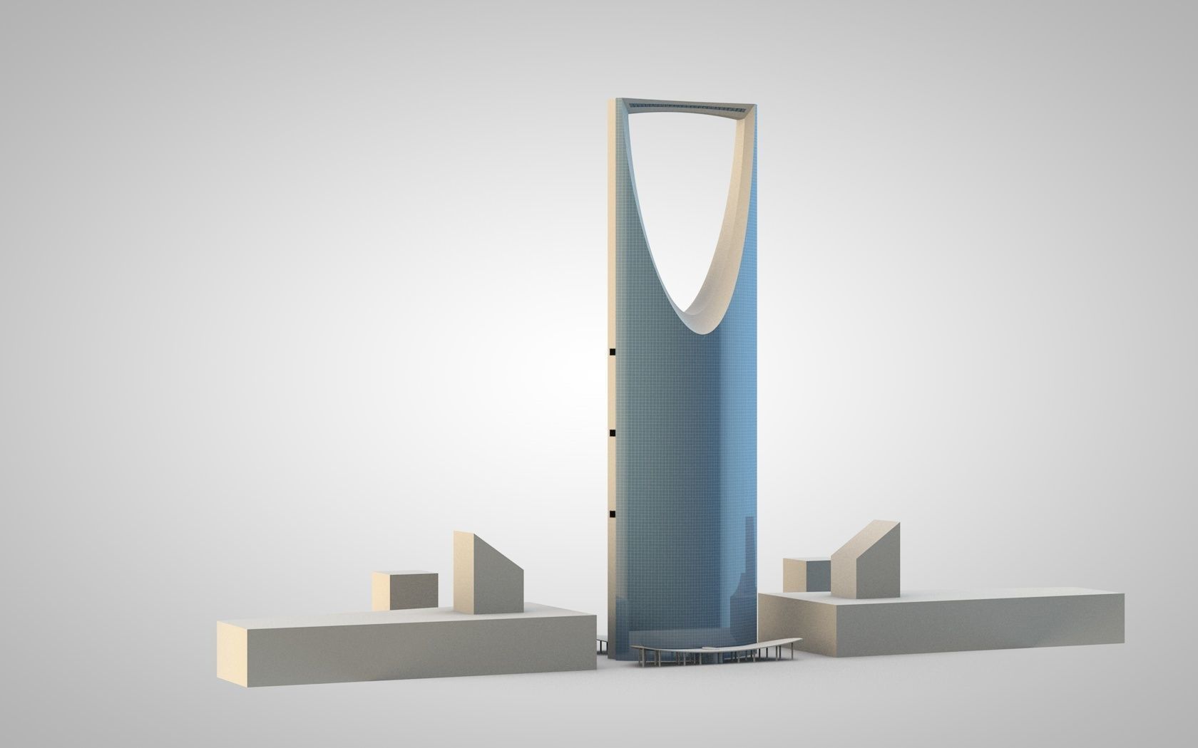Riyadh Tower four seasons Riyadh Low-poly 3D model_2