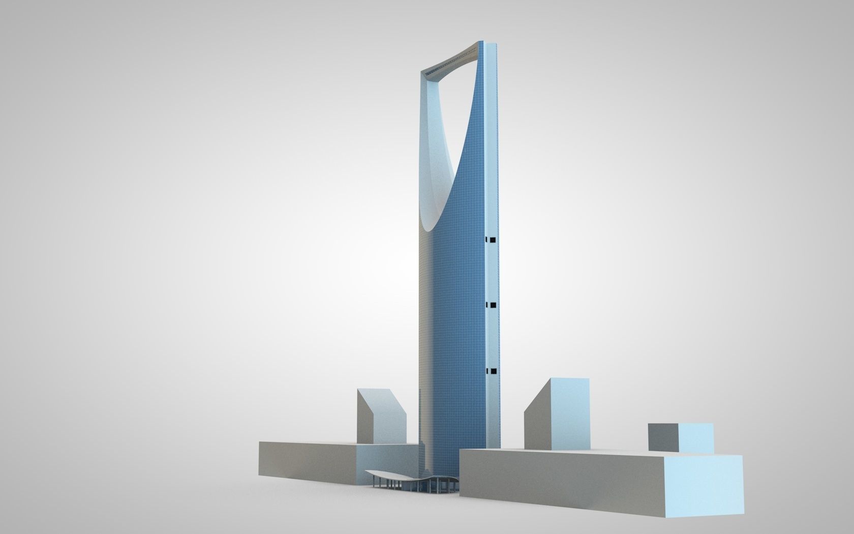 Riyadh Tower four seasons Riyadh Low-poly 3D model_6