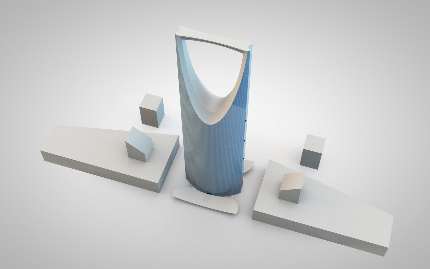 Riyadh Tower four seasons Riyadh Low-poly 3D model_4