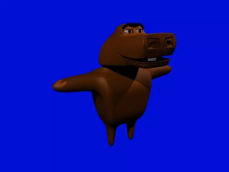 Moto Moto cartoon bear Low-poly 3D model_0