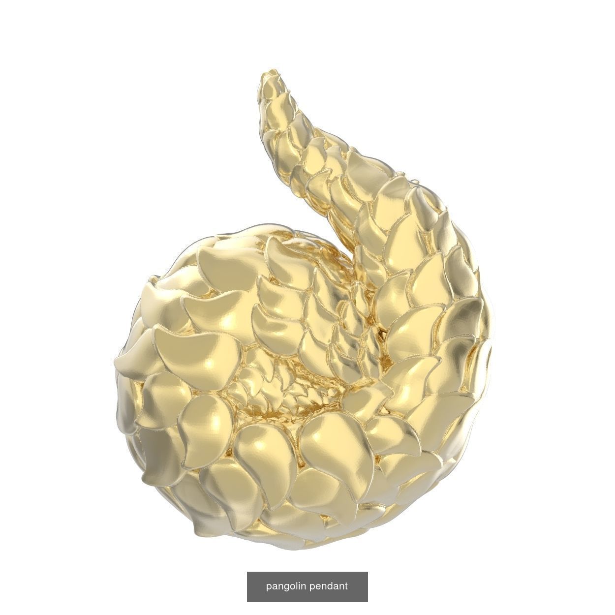 Pangolin set golden ball 3D Model Collection_4