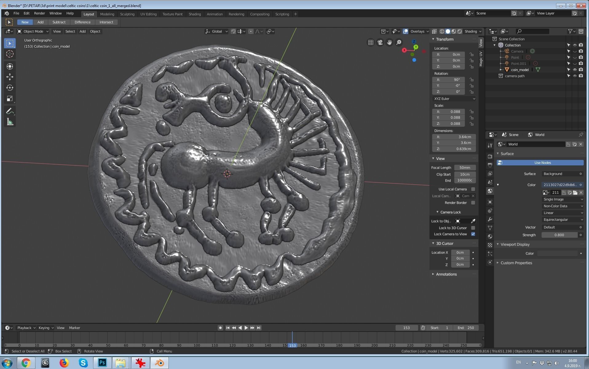 Celtic coin 1 3D print model_7