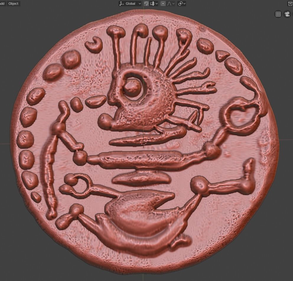 Celtic coin 1 3D print model_9