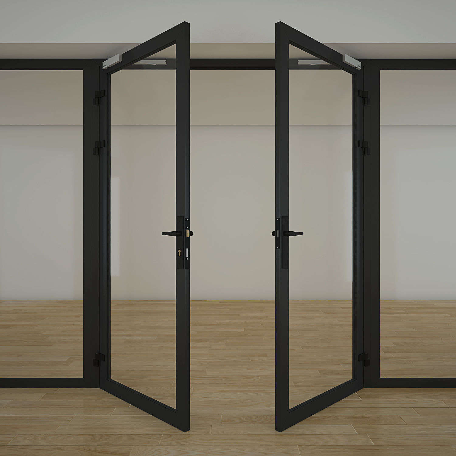 Double Glass Doors 3D model_3