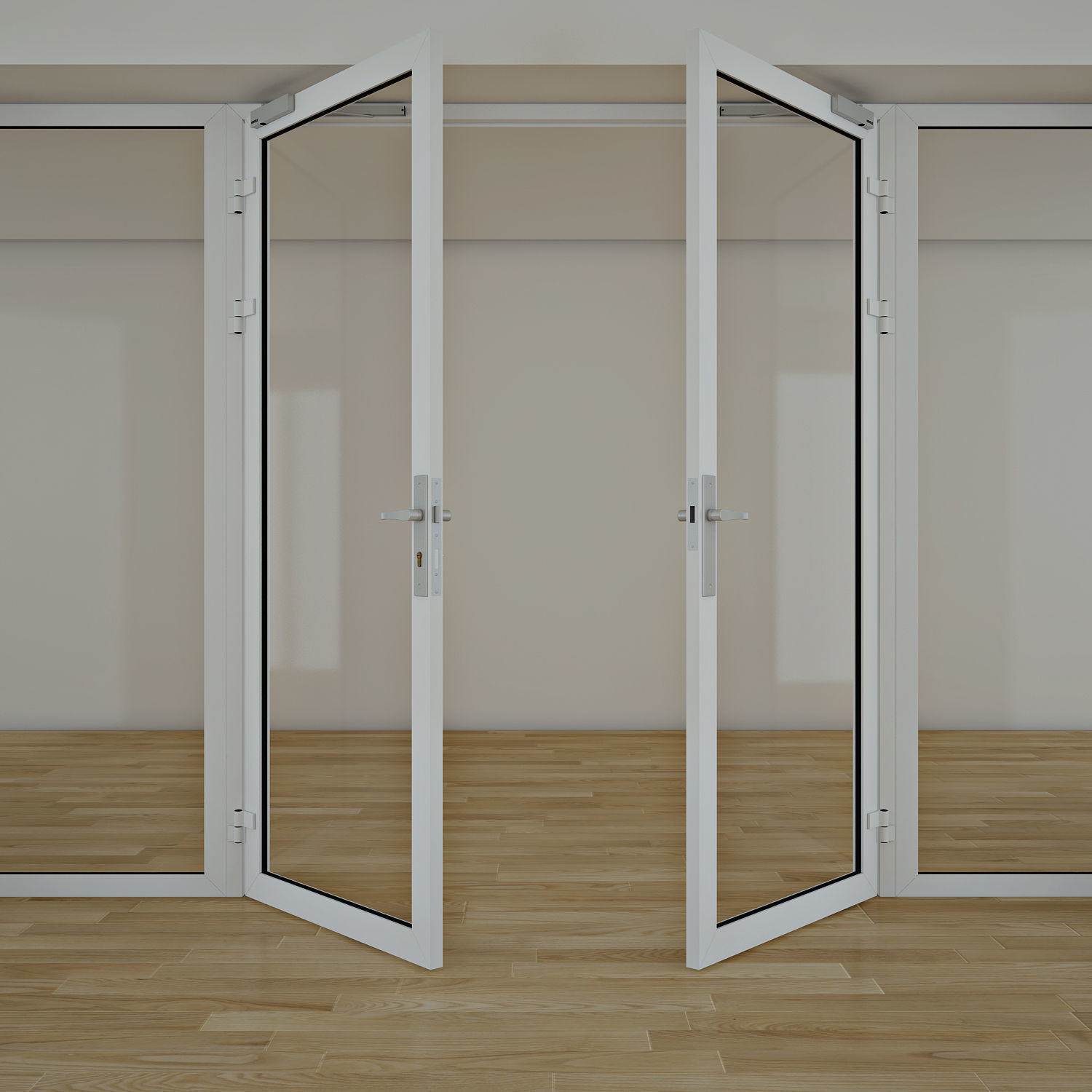 Double Glass Doors 3D model_2
