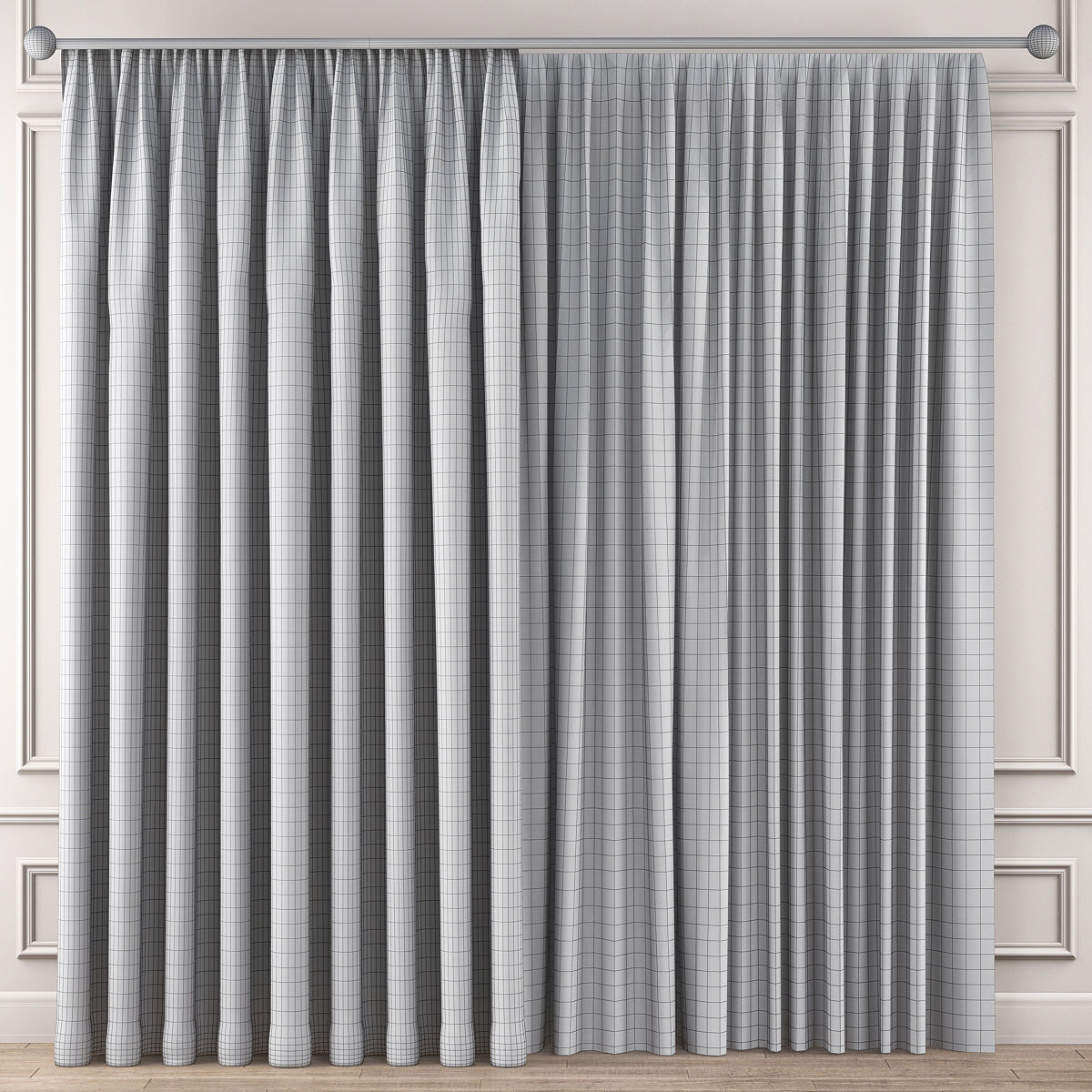 Curtains Collection 10 Pieces 3d model Low-poly 3D model_11