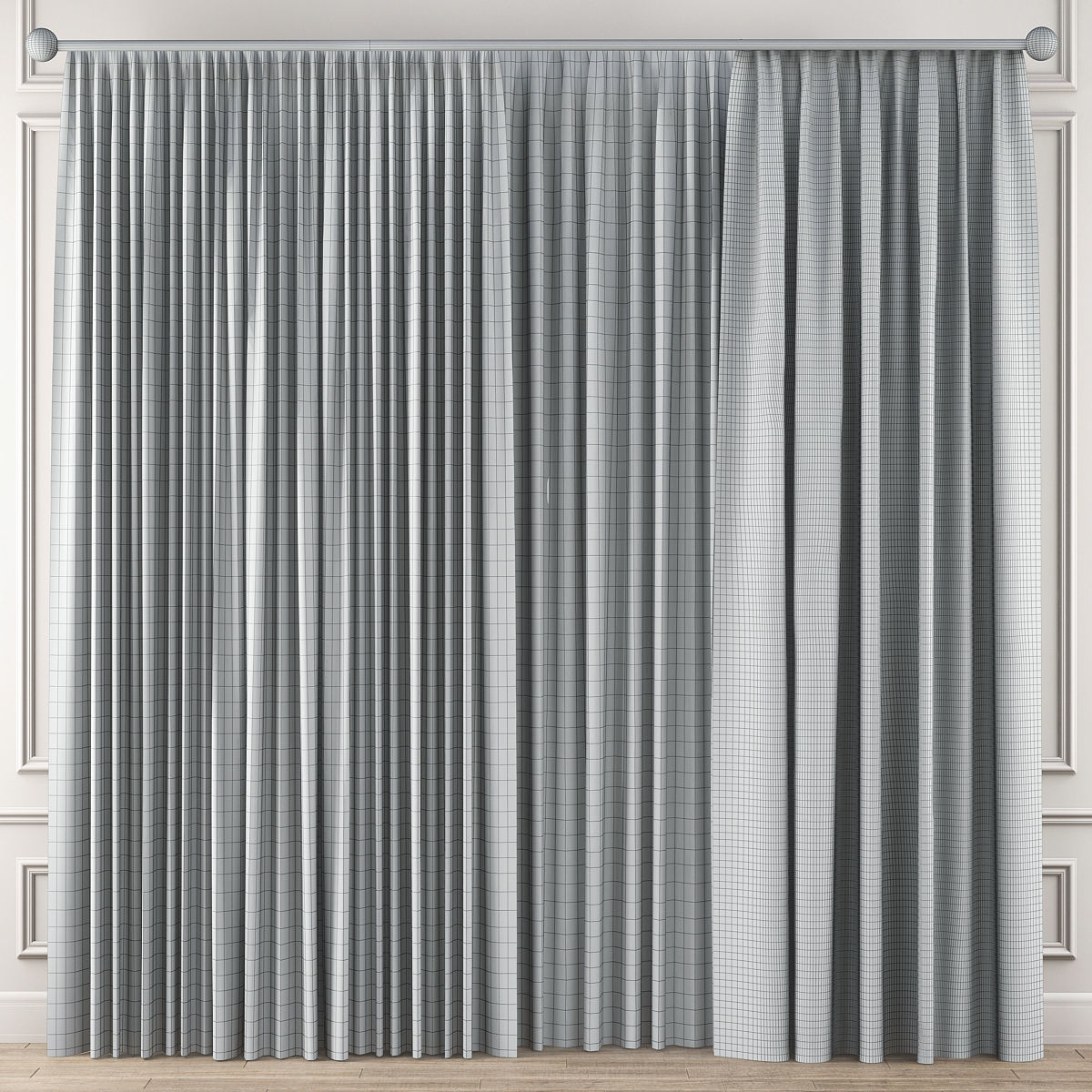 Curtains Collection 10 Pieces 3d model Low-poly 3D model_9