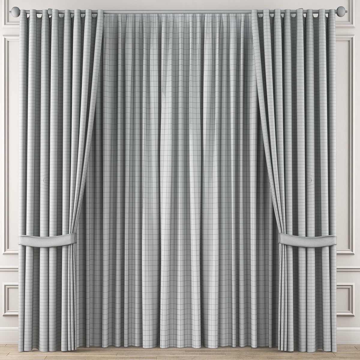 Curtains Collection 10 Pieces 3d model Low-poly 3D model_7