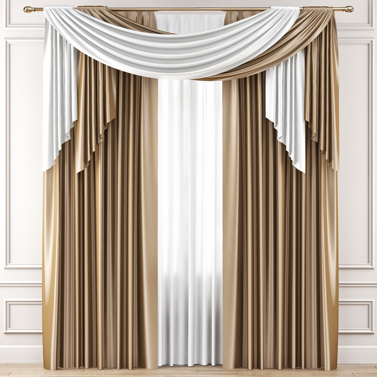Curtains Collection 10 Pieces 3d model Low-poly 3D model_2